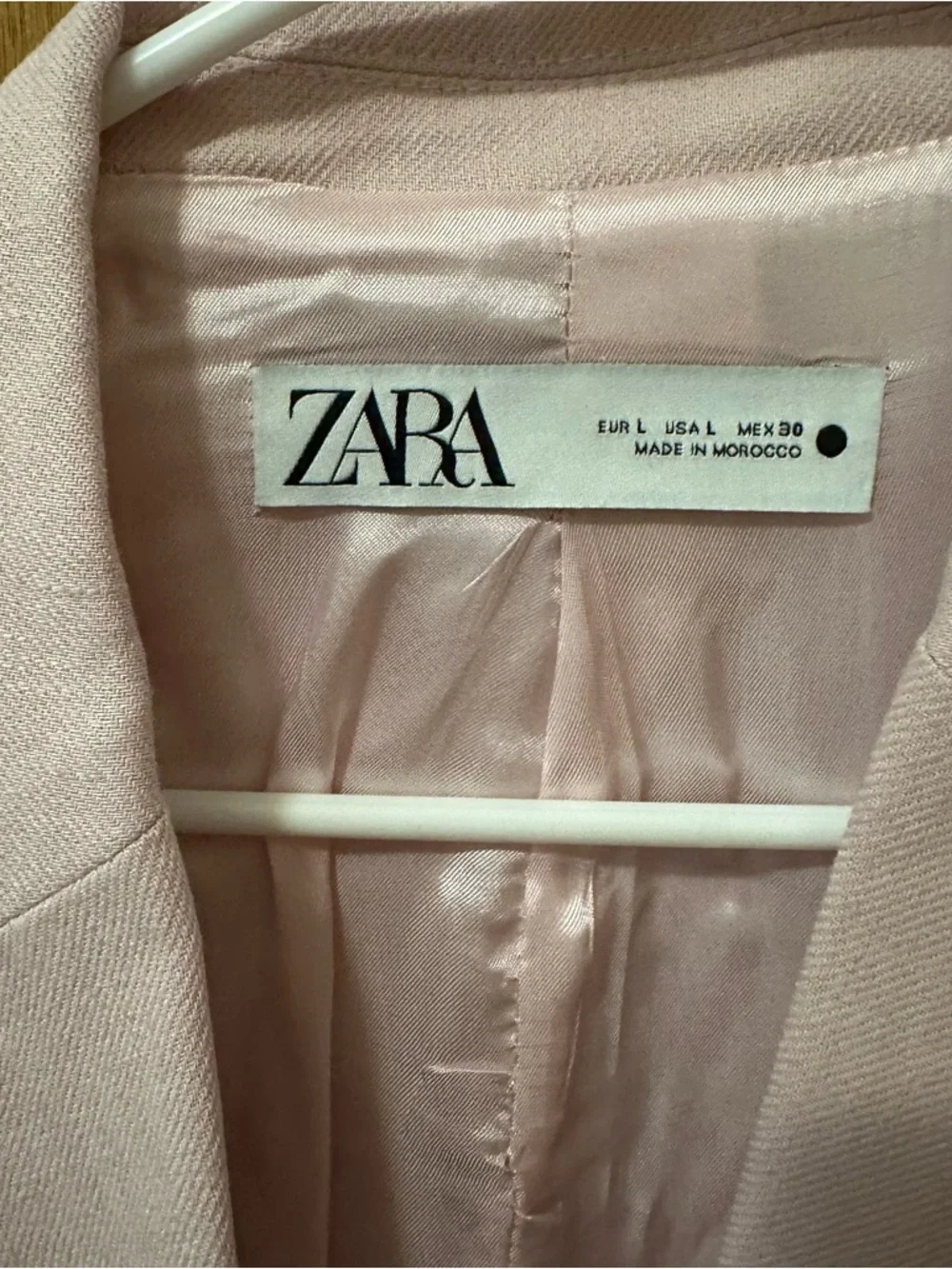 ZARA Light Pink Single-Breasted Tailored Blazer - Picture 2 of 3